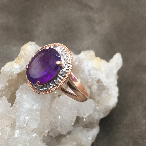 14k amethyst rose gold ring - Picture 12 of 16